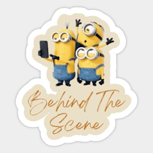 minions behind the scene Sticker